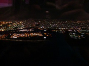 羽田空港上空の夜景